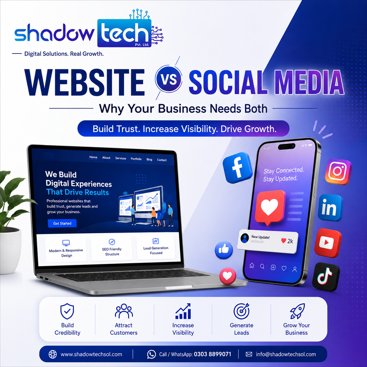Website vs Social Media: Why Your Business Needs Both in 2026